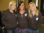 Lather stylists Becky, Whitney and Lauren in their "Latherwear" hoodies.