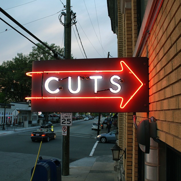 A neon sign points the way to "Pedro Williams." (photo by Pedro Williams)